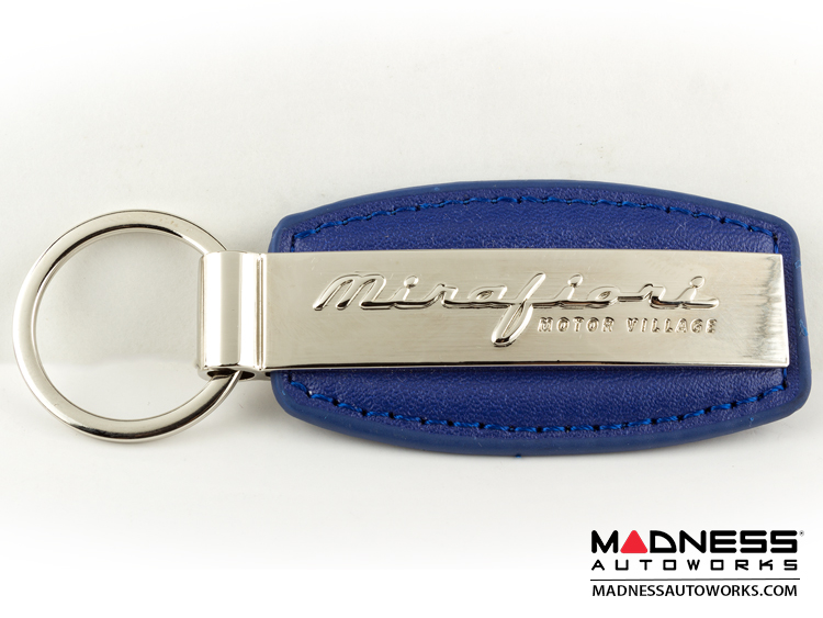 Keychain - Blue Leather Strap w/ Mirafiori Logo 